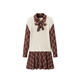 太平鳥(niǎo)女裝冬季拼接假兩件連衣裙A1FAD4271 棕色紋樣 M