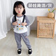 小素材女童秋裝兒童運(yùn)動(dòng)套裝男長袖純棉衛(wèi)衣款小學(xué)服裝中小童寶寶休閑衣服秋冬季 萌娃趣游灰 100