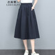 衣典零一（LEDIALYI）半身裙女2025夏季女裝新款高檔氣質(zhì)休閑小個(gè)子中長款夏天a字裙子 藏青色 XL (建議125-138斤)
