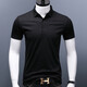 奧德里奇POLO衫男夏季絲光棉透氣翻領(lǐng)短袖體恤衫中青年商務(wù)休閑純色修身半袖打底衫上衣可定制 黑色 XL