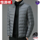 恒源祥品牌輕薄羽絨服男士2024年秋冬季新款純色超輕便立領(lǐng)短款保暖外套 YR8008款綠色 L 175建議120-135斤)