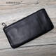 ANDSEEYOU品牌長(cháng)款錢(qián)包男男士真皮拉鏈錢(qián)包頭層牛皮手拿包手機包超薄手包男 經(jīng)典黑