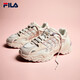 FILA 斐樂女鞋魚刺2代老爹鞋反光休閑鞋時尚復古厚底增高鞋運動鞋女 奶白/煙玫粉-GR 36