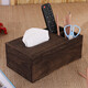 憨娃實(shí)木紙巾盒中式客廳桌面遙控器儲物盒簡(jiǎn)約創(chuàng  )意家用臥室餐廳抽紙盒 重燒