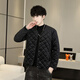 絲棉輕薄小棉襖男士加絨加厚內膽棉衣男冬季貼身保暖內穿棉襖短款羔絨羽絨棉服外套 1019黑色 L_95-110斤