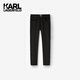Karl Lagerfeld卡爾拉格斐輕奢卡通形象裝飾男士牛仔褲老佛爺216N1006 黑色 31