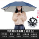 超大三折頭戴式雨傘帽子雙層釣魚傘帽頭戴太陽傘戶外采茶折疊斗笠 超大110CM藏青銀膠【折疊款】