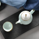 華光國瓷 骨瓷功夫茶具套裝 華青瓷茶杯茶壺公道杯家用辦公 湖光秋月 8頭【小壺*小杯】