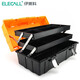 伊萊科（ELECALL）多功能家用工具箱空箱三層折疊塑料車(chē)載盒手提式五金電工維修 小號（17寸）