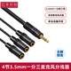 一分四音頻線(xiàn)3.5mm耳機(jī)音響話(huà)筒延長(zhǎng)線(xiàn)一公四母1分4音頻線(xiàn) 一分六 4段一分三  帶麥克風(fēng)功能 0.3米