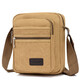 小安熊新款男士帆布包斜挎包韓版手機包小包包豎款男運動(dòng)包多層次男包 新卡其