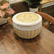 勁勝（JINSHENG）手工竹編制品藤編饃筐帶蓋保溫饅頭筐柳條收納筐編織面包籃家用廚 中號帶蓋含內襯