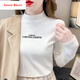 LOVER RUCCI白色半高領(lǐng)打底衫女純棉秋冬2025年新款中領(lǐng)內(nèi)搭加厚長袖t恤小衫 白色 XL