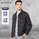 杉杉【夾棉保暖】夾克男士外套秋冬商務(wù)休閑純色翻領(lǐng)單排扣開(kāi)衫男裝