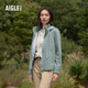AIGLE艾高抓絨衣GTX WS保暖防風(fēng)全拉鏈外套女士 瓷青色 BD313 40