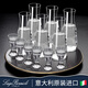 路易治·波米奧尼 進(jìn)口白酒杯套裝家用精致高檔分酒器水晶玻璃一口杯烈酒杯 6個(gè)A款100ml分酒器+6支15ml