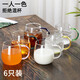 瑜品佳 玻璃杯 水杯套裝家用加厚耐熱泡茶杯帶把手客廳茶樓一人一杯茶杯 杯具套裝六色六只裝400ML