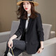 櫻芭妮小西裝外套女時(shí)尚職業(yè)氣質(zhì)休閑直筒寬松版型顯瘦春秋款小西服上衣 8315黑色西裝 M （106斤-115斤）