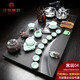 漢帝唐韻烏金石茶盤(pán)茶托托盤(pán)茶具套裝家用辦公室自動(dòng)電磁爐一體辦公室茶臺 烏金石萬(wàn)物禪心金蟬招財玻璃電器