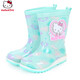 Hello Kitty凱蒂貓兒童雨鞋寶寶女童雨靴防滑公主小孩水鞋 KP18526湖綠 內長(cháng)19cm 28碼