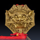 古葉家居純黃銅獅咬劍掛件獅子掛件家居飾品工藝品獅咬劍掛件飾品銅掛件 黃色 尺寸1/直徑12CM