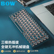 B.O.W航世 G502三模有線(xiàn)藍牙無(wú)線(xiàn)機械鍵盤(pán) 熱插拔全鍵無(wú)沖電腦平板鍵盤(pán) 電競游戲辦公背光鍵盤(pán) 墨黛綠