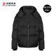 勁霸男裝秋季新品男士外套商務(wù)休閑短版茄克羽絨服FRHG4207 黑色 M (170) 170表示身高