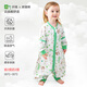 蘇呈竹棉紗布寶寶睡袋嬰兒春秋款四季通用純棉夏季分腿兒童防踢被秋冬 前2后2【綠竹子熊貓】28-35℃ M碼（穿到身高92cm）