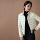 花田衣畝90%白鵝絨服女2025新款秋冬輕薄飛行夾克時(shí)尚立領(lǐng)羽絨服輕奢外套 米白 90%鵝絨夾克 S 推薦體重（90-110斤）