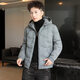 左斯客秋冬季潮流棉服男士棉衣修身加厚青少年連帽棉衣外套男 灰色 M