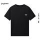 gxgjeans男裝短袖T恤 夏季新款40支雙紗爽滑棉白色t恤 黑色 L (175)
