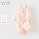 戴維貝拉（DAVE＆BELLA）新生兒夾棉連體衣女寶寶百天衣服冬裝新款初生嬰兒外出服幼童爬服 粉底印花【現(xiàn)貨】 73cm （建議身高66-73cm）
