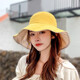 迷人微笑漁夫帽女士潮流夏天遮陽(yáng)帽時(shí)尚韓版防曬帽學(xué)生遮臉可折疊雙面戴太陽(yáng)帽子女 雛菊雙面米色-黃色
