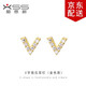 相思樹(shù)網(wǎng)紅簡(jiǎn)約小巧V字耳釘女925銀氣質(zhì)耳環(huán)冷淡風(fēng)飾品 金色