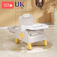 Joying Baby寶寶洗頭躺椅可折疊吃飯餐椅嬰兒童家用塑料靠背座椅子叫叫小板凳 黃色【洗頭椅餐椅叫叫椅3合1】
