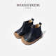小羊沃利woollykids小羊沃利真皮兒童馬丁靴包頭防踢款男女寶寶高幫學(xué)步鞋 曜石黑 19 碼適合腳長(cháng)12.1-12.5cm