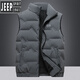 吉普（JEEP）【易穿搭】羽絨馬甲男冬季輕薄保暖羽絨服背心大碼外穿休閑運動(dòng)外 灰色【升級版無(wú)LOGO】 2XL (建議145-160斤)