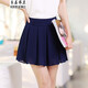 衣品飾衛 夏季新款超短裙雪紡防走光百褶裙百折裙半裙雪紡裙半身裙裙子女 深藍色 XXL（適合125-133斤）