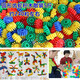 星展 幼兒園桌面積木 兒童塑料拼插大顆粒雪花片管道玩具  散裝5斤稱(chēng) 童趣