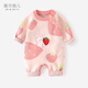 嘉衣佩兒嬰兒衣服連體衣冬季新生女寶寶外套滿(mǎn)月百天針織毛衣哈衣套裝秋冬 PL126-淺粉色 73cm