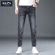 增致牛仔（ZENGZHI）男裝新品九分褲中腰小腳彈力時(shí)尚韓版顯瘦牛仔褲 1Q2061黑灰色 31