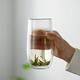 龍井綠茶杯雙層隔熱防燙玻璃水杯觀山杯單人泡茶杯耐高溫辦公室喝茶杯個(gè)人專用喝水杯子透明花茶杯 觀山杯【大肚款】