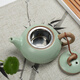 連山閣 汝窯過濾茶壺開片可養(yǎng)小號陶瓷功夫茶具單壺帶內(nèi)膽家用泡茶器 天青色過濾祥龍壺 240ml