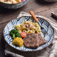 波佐見(jiàn)日本進(jìn)口陶瓷飯碗盤(pán)子套裝家用日式青海波拉面泡面碗大湯碗果盤(pán) E2青海波大盤(pán)22.8cm