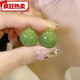 振千簡(jiǎn)單顯氣質(zhì)耳環(huán)日韓新款感牛油果綠色圓形耳環(huán)女耳扣2023年新款潮 綠色 圓形耳扣