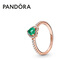 潘多拉（PANDORA）閃耀歡騰之心單石戒指綠色粉色情侶對戒教師節禮物 閃耀歡騰之心戒指 54mm