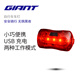 GIANT捷安特Metero自行車車尾燈小巧便攜可USB充電車燈騎行裝備 黑色