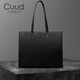 Cuud包包女包牛皮商務(wù)手提包通勤托特包大容量單肩大包生日禮物送女友 黑色