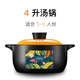 彩冠砂鍋家用陶瓷鍋湯鍋熬藥鍋家用燃?xì)饷簹庠顚Ｓ脺侅易酗垖Ｓ蒙冲仌r(shí)尚鍋具石鍋 3233-熱帶雨林(4升)湯鍋