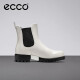 爱步（ECCO）切尔西靴女 鞋子女冬季女靴牛皮粗跟烟筒靴 摩登490023 米色49002301378 39